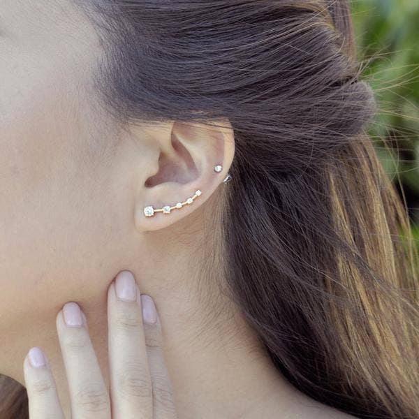 Curved Graduated CZ Crawler for wholesale by Ofina Jewelry