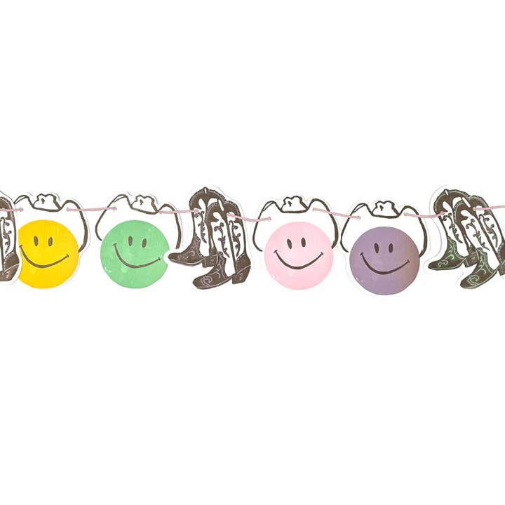 Smiley Cowboy & Stiefel Girlande für den Großhandel von Hatch Show Print