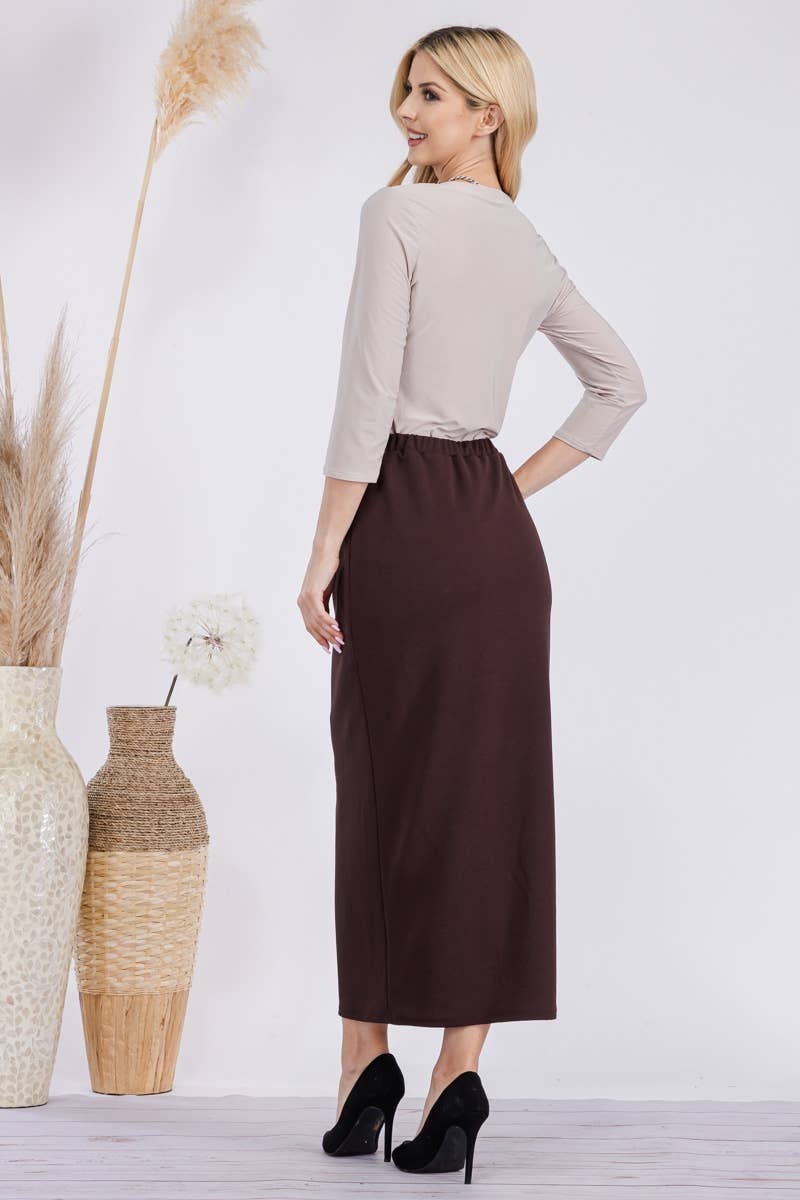 Celeste Clothing - Wholesale Skirt - Women's - CLASSSIC LONG PENCIL SKIRT IN MISSY & PLUS SIZE -CS2377016