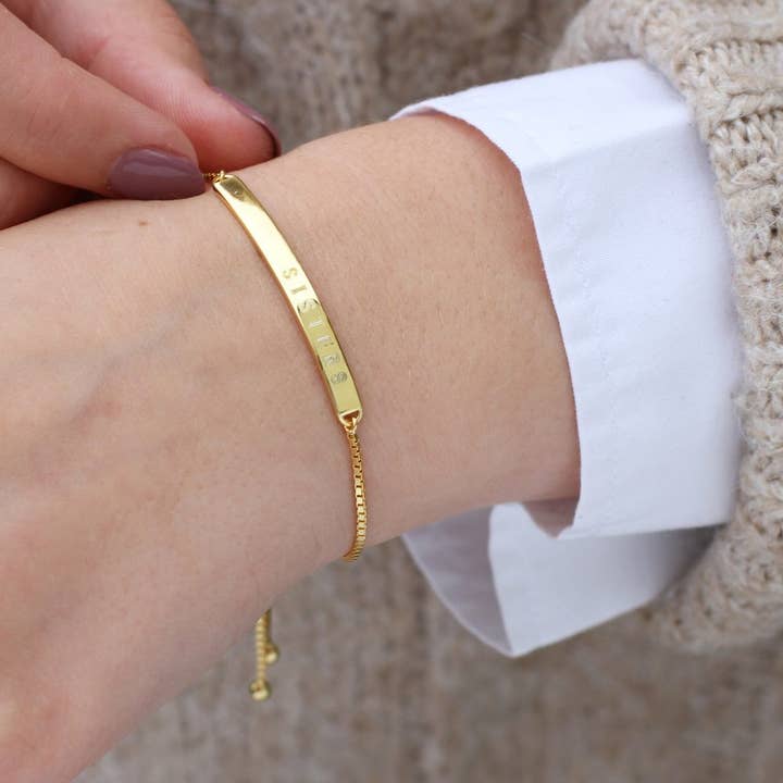 BRACELET COULISSANT PERSONNALISÉ EN OR 18 CARATS OU ARGENT pour la vente par Hurley Burley