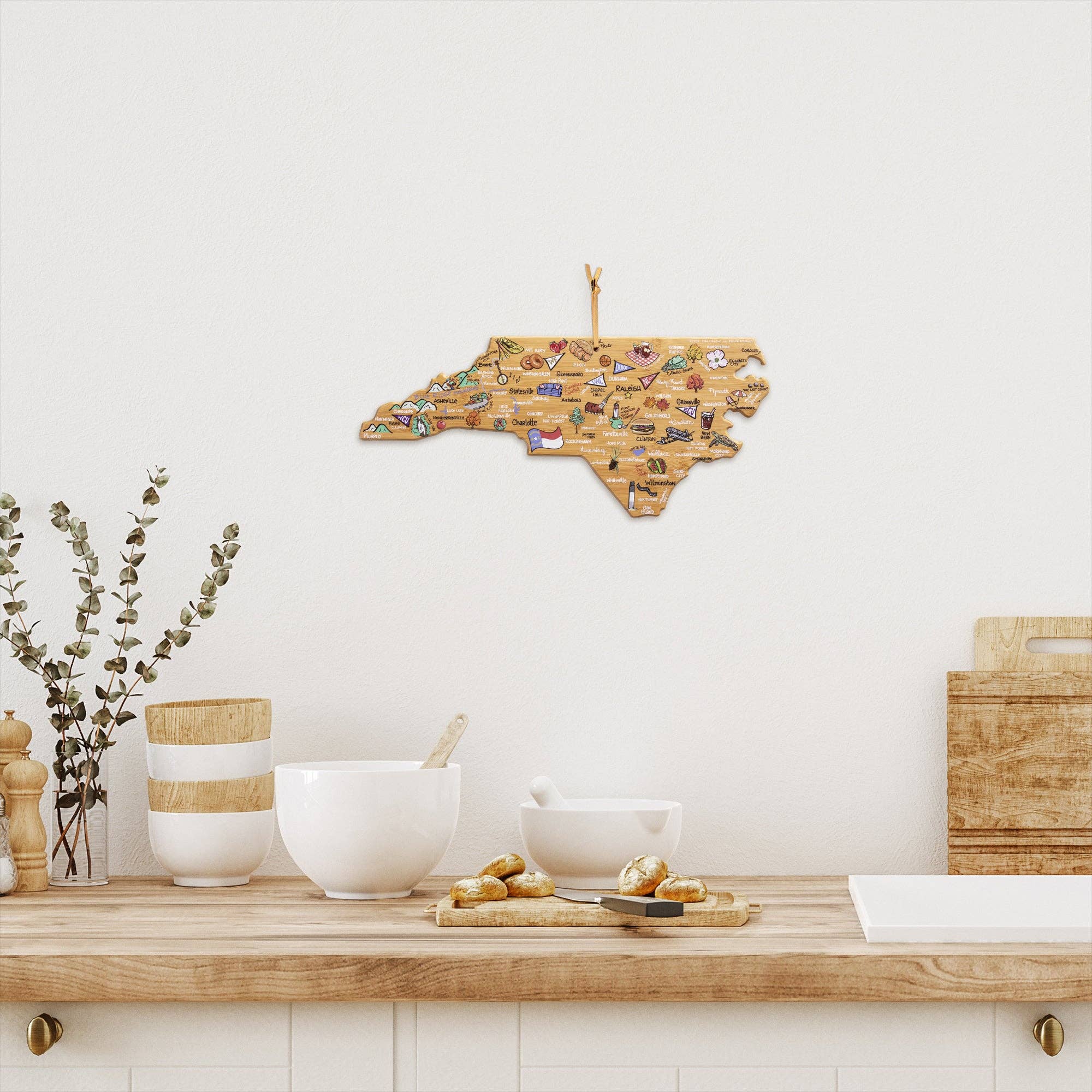 Wholesale North Carolina Cutting Board with Artwork by Fish Kiss™ for
