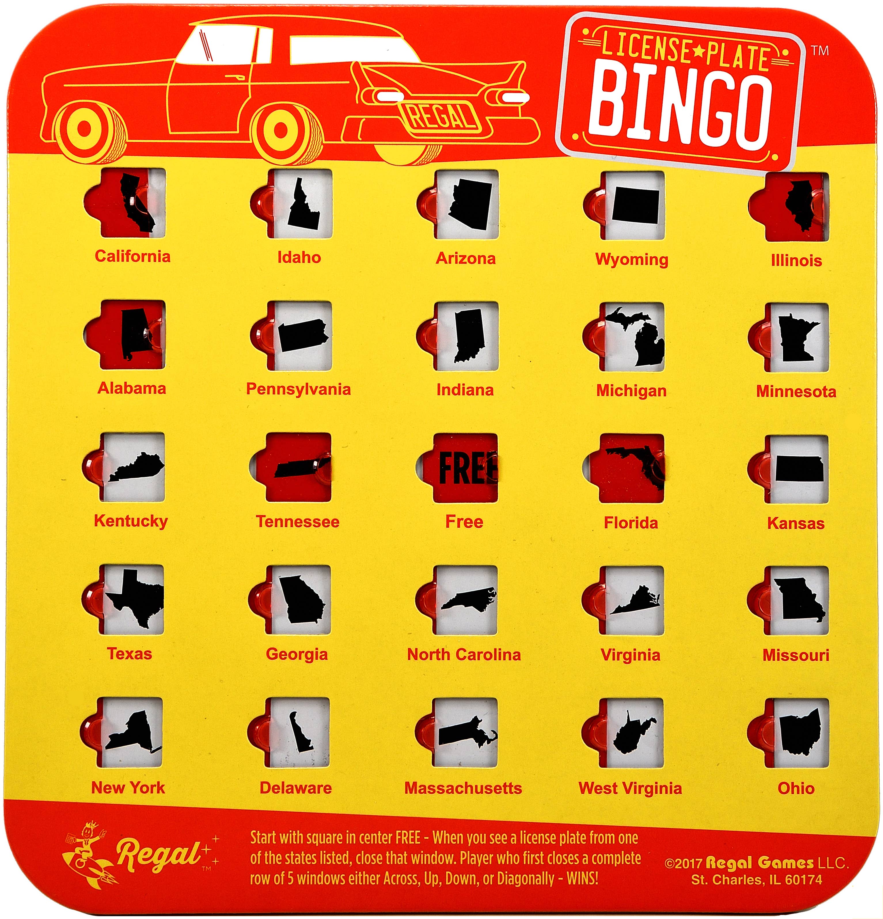 Regal Games - Wholesale Card Game - Travel Bingo License Plate 24 pc PDQ7