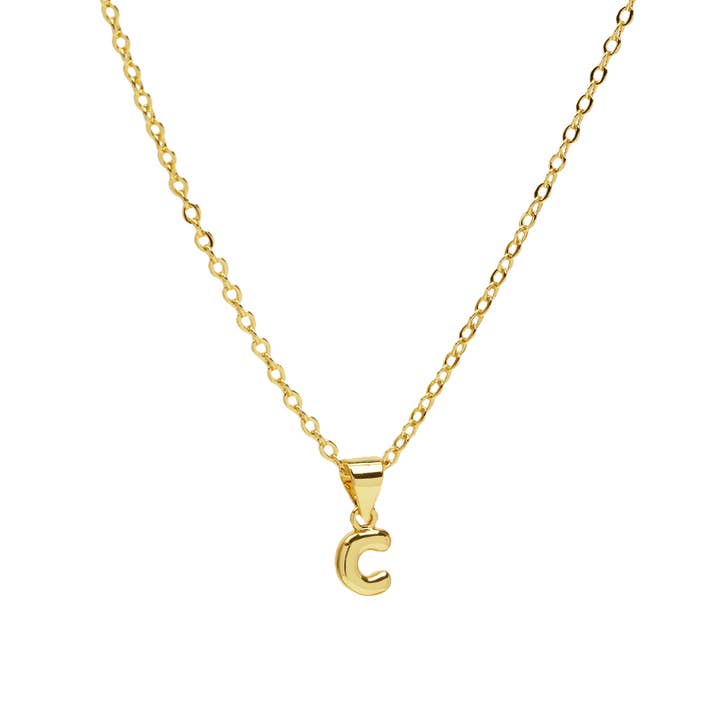 Savvy Bling - Wholesale Pendant/charm necklace - Initial Balloon Bubble Gold Necklace32