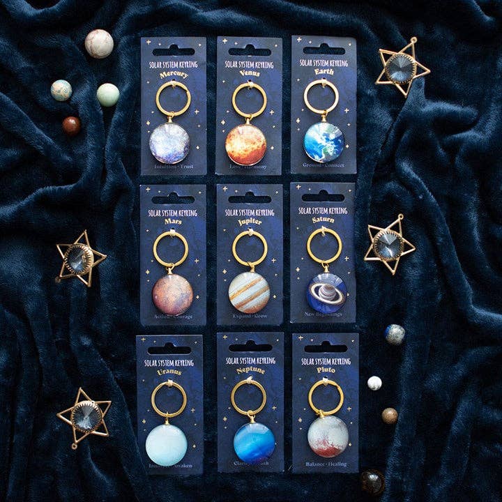 Something Different Wholesale - Venta al por mayor Llavero - Unisex - Juego de 36 llaveros con forma de planeta del Sistema Solar en exhibición