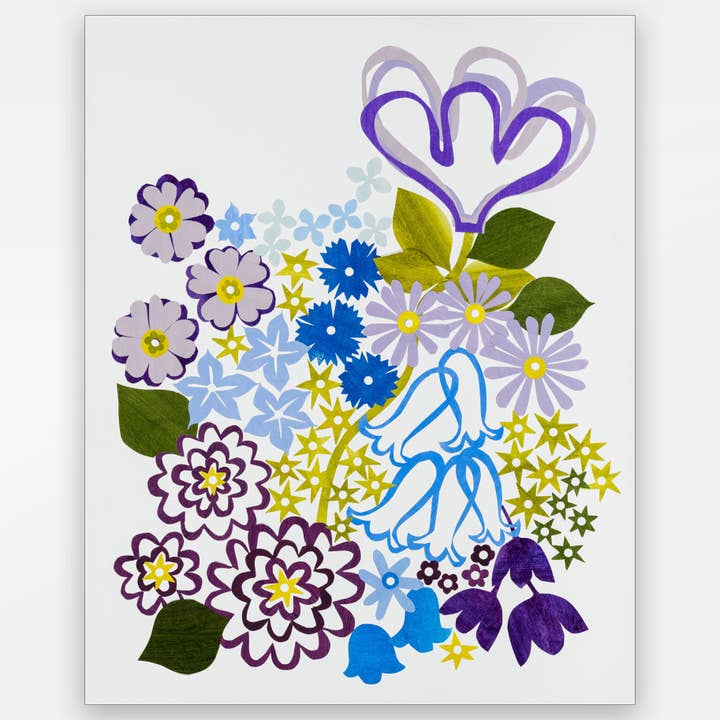 Floral Abstrakt i Blues og Violer for engroshandel hos Paste