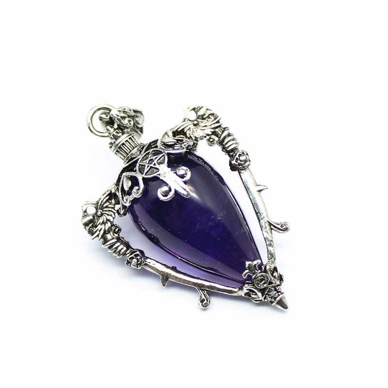 Mio Queena - Wholesale Spiritual Stone/Crystal - Vintage Stone & Crystal Bottle Charm Pendant - CS0