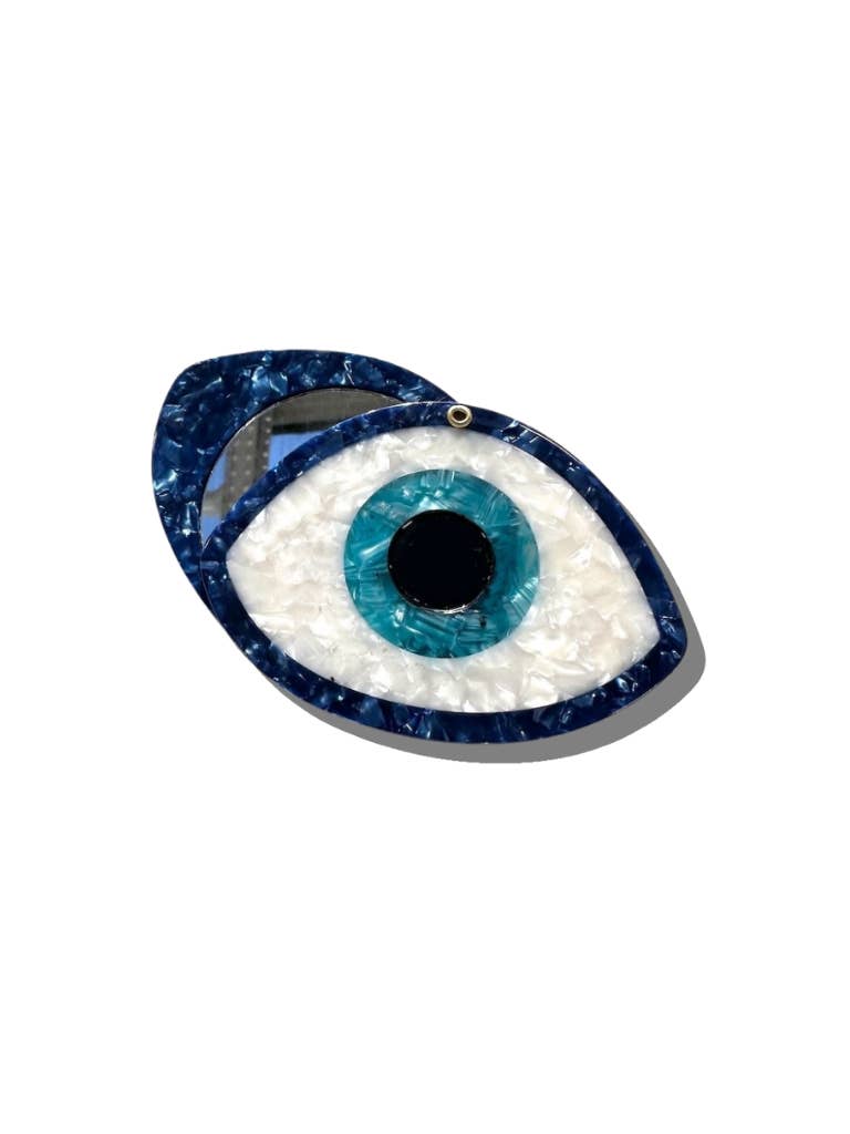 Solar Eclipse - Wholesale Compact Mirror - Hand-painted Evil Eye Compact Mirror | Eco-Friendly