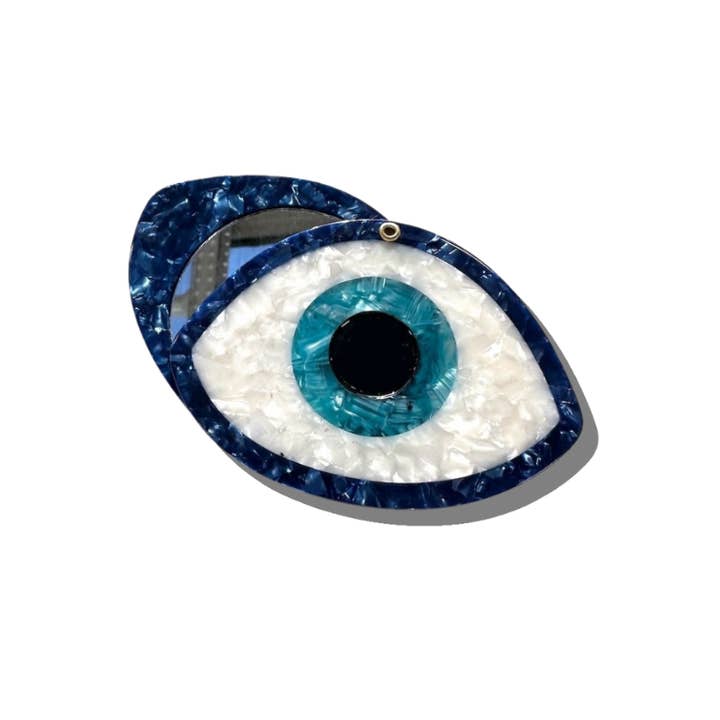 Solar Eclipse - Wholesale Compact Mirror - Hand-painted Evil Eye Compact Mirror | Eco-Friendly
