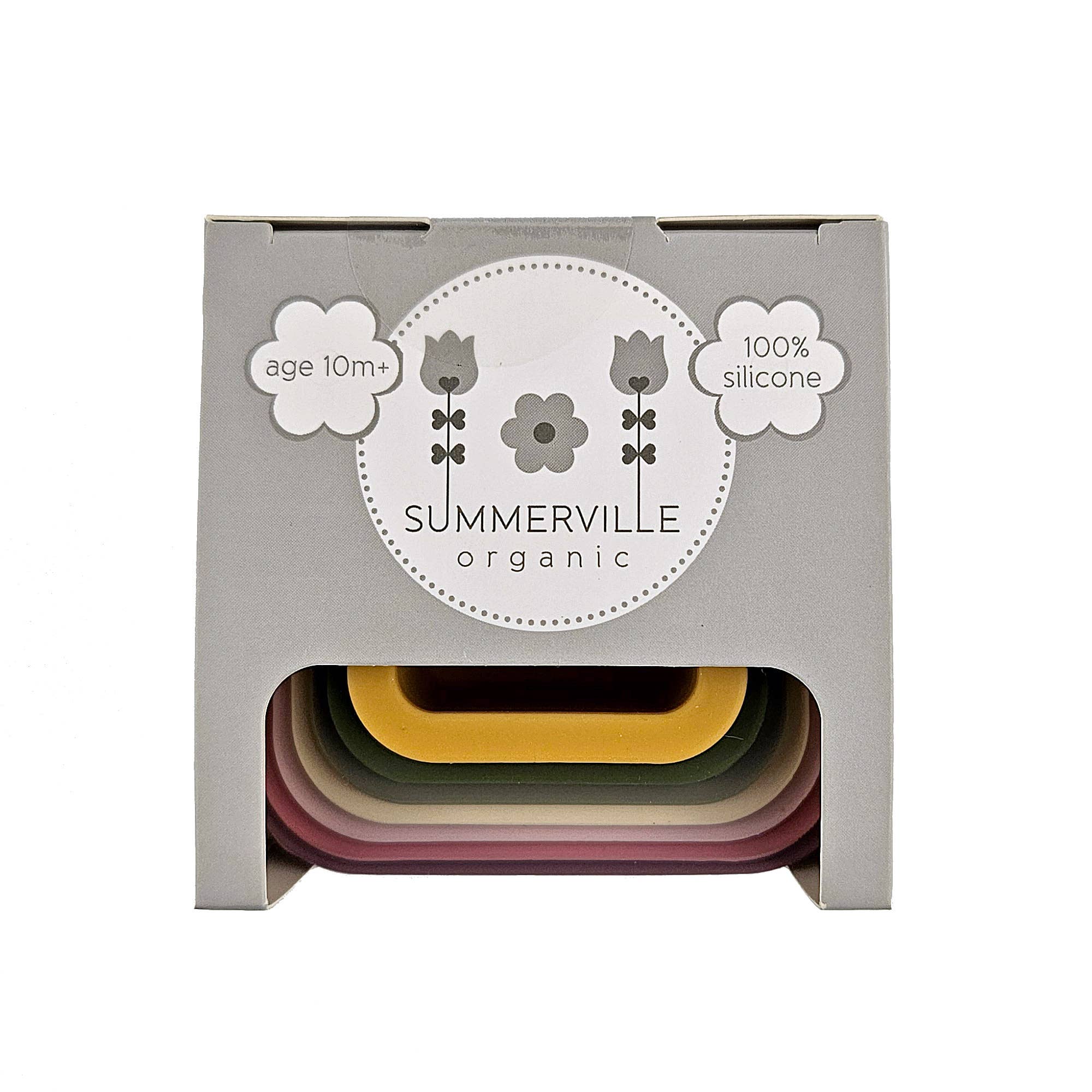 Summerville organic - Wholesale Stacking Rings Game - Baby - Silicone Stacking Toy Square Cups5