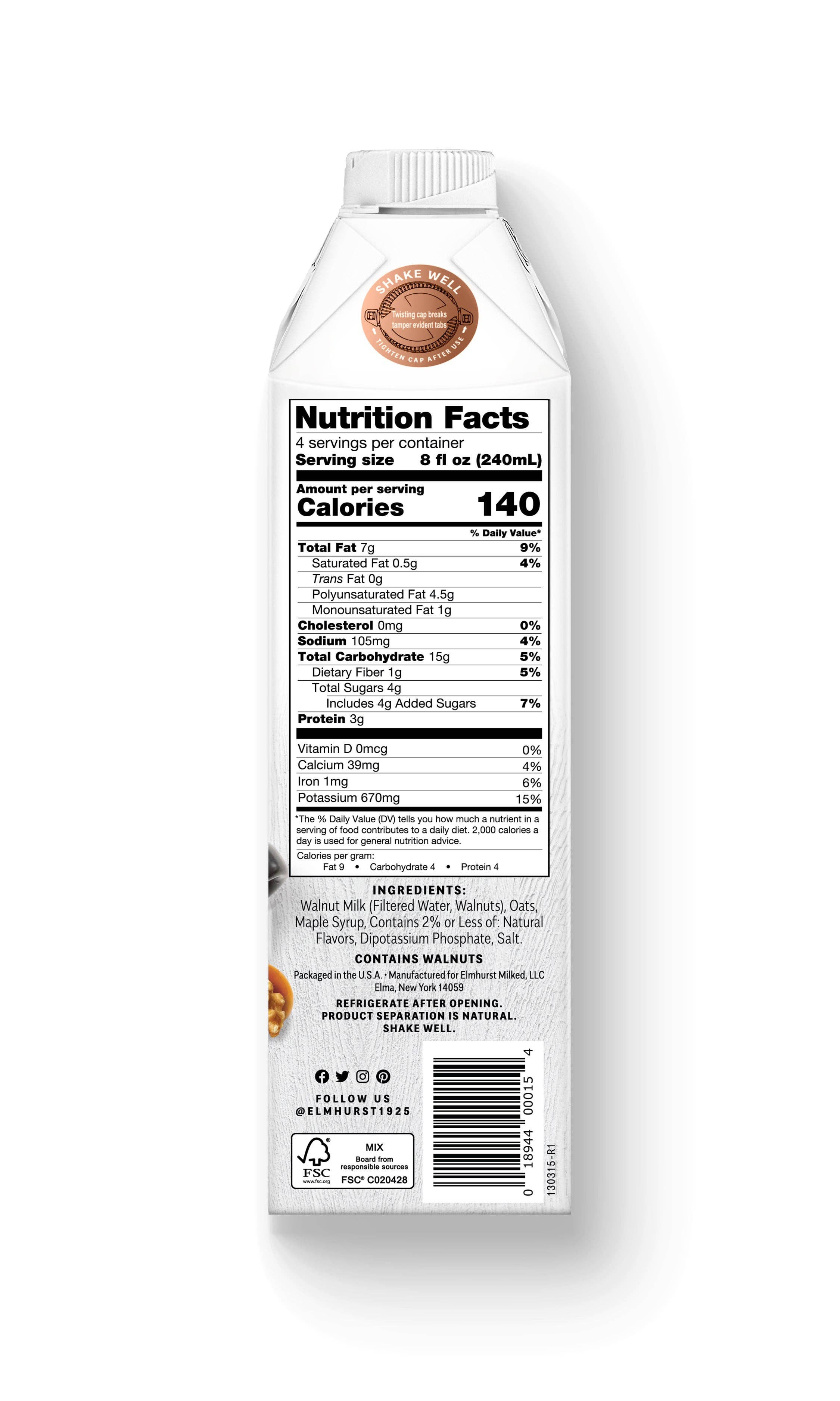 Elmhurst 1925 - Vente Boisson végétale - Lait Érable Noix de Grenoble Édition Barista, 32oz [Lot de 6]2