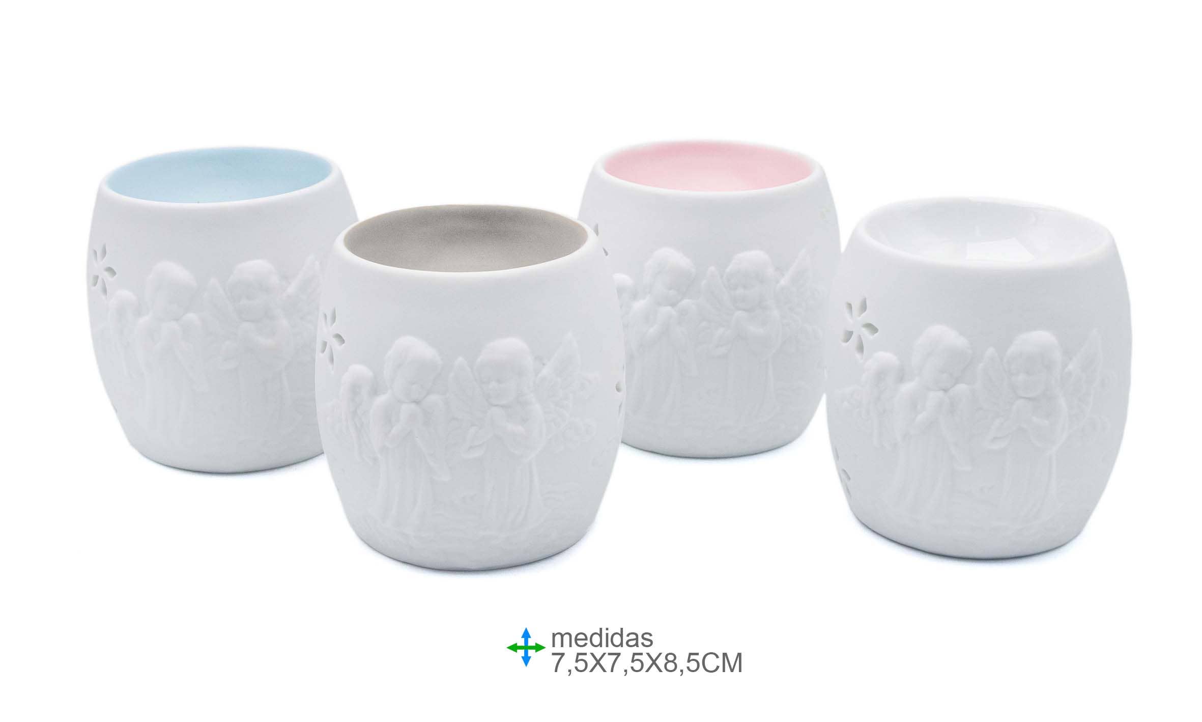 Esoterica Arte – Großhandel Räucherstäbchenhalter – Keramikbrenner 7,5 x 7,5 x 8,5 cm (4 Stück)0