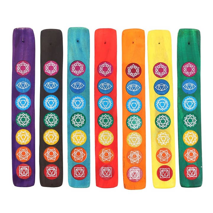 Something Different Wholesale - Wholesale Wierookhouder - Set van 7 houten chakra wierookhouders