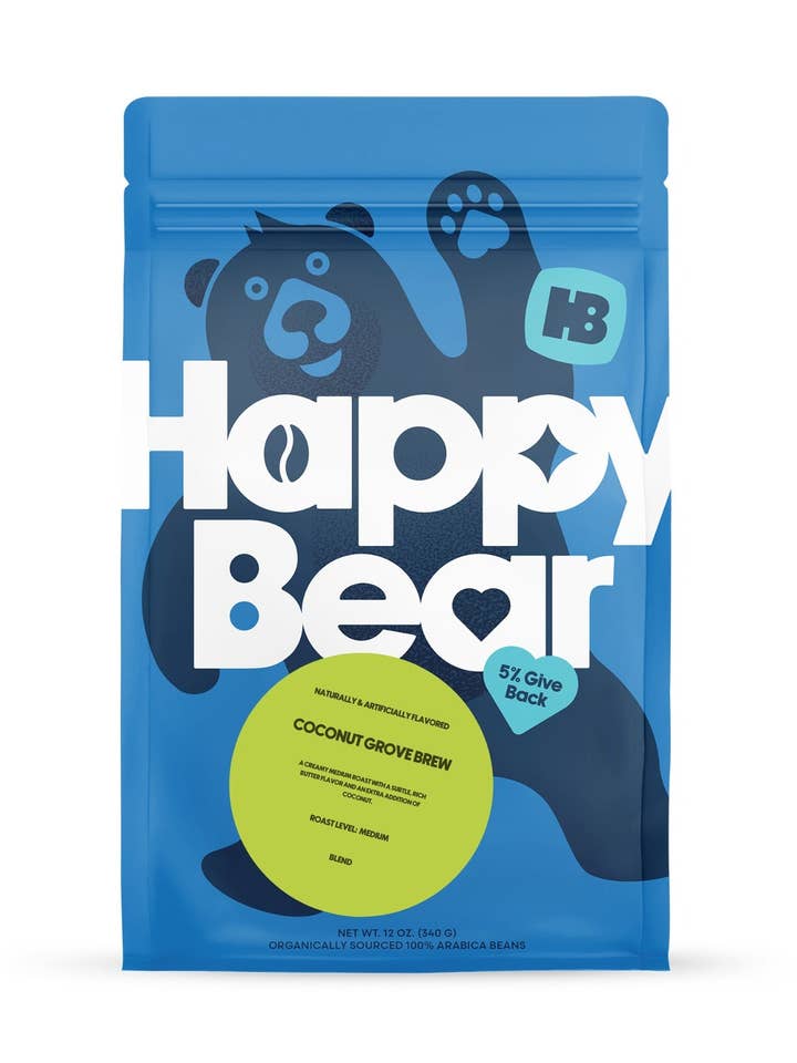 Coconut Grove Brew for wholesale by Happy Bear Coffee Company