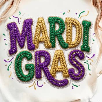 Mardi Gras faux hæklet grafisk beklædning for engroshandel hos Kindred Flame Outfitters