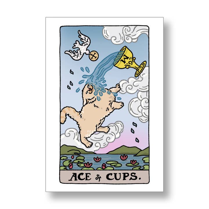Tarot Cat Art Posters – Aces for wholesale by Chonky Goods by Ping Hatta. Studio