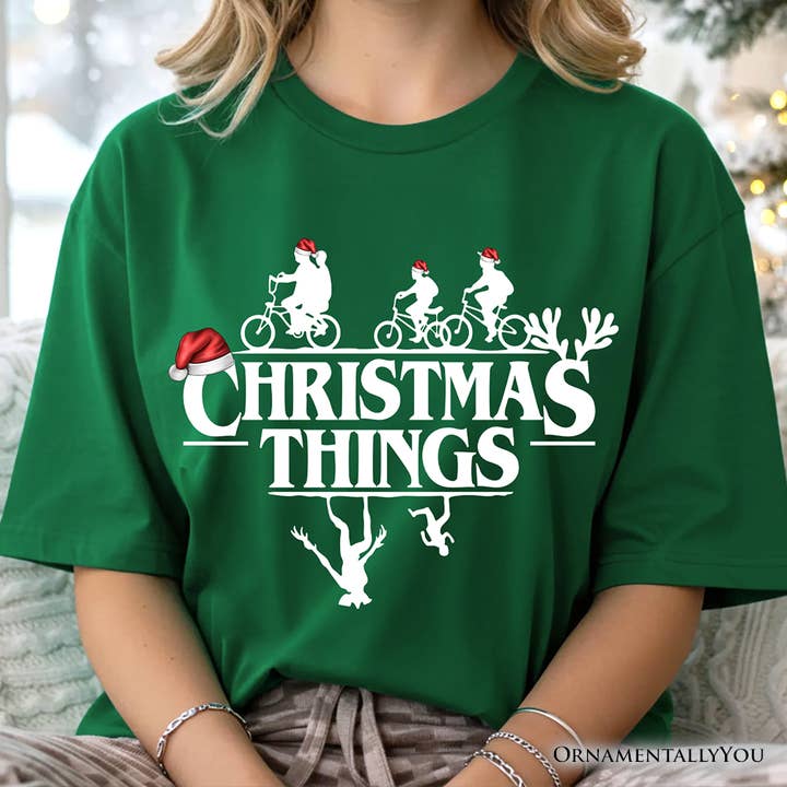 Kerstspullen Retro T-Shirt, Handgemaakte Zachte Feestdagen Tee voor wholesale door OrnamentallyYou