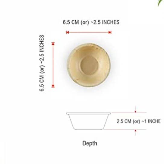 Voss Botanicals, LLC - Wholesale Mask Applicator Brush/Tool - Soft Silicone Facial Mud Applicator | Clay Tools Face Mask | Compostable & Biodegradable 2.5" Mini Palm Leaf Bowl | Bamboo Eco Friendly Bowl5