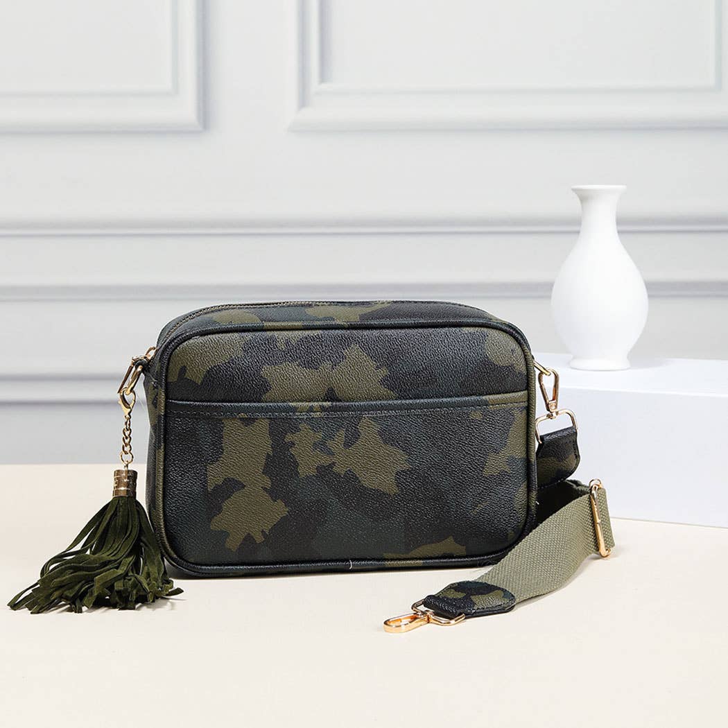 Fashion City - Wholesale Crossbody Bag - Women's - Dark PU Rectangular Crossbody with Tassel17