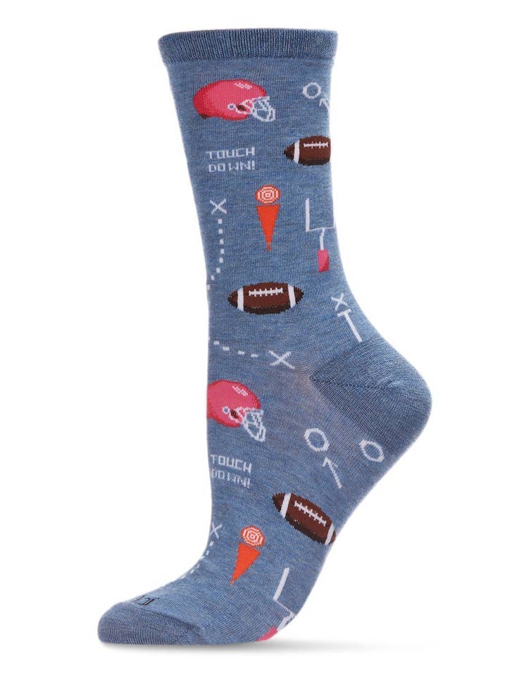 Touchdown Bamboo Women's Crew Socks for wholesale by Infinity Classics International Inc.