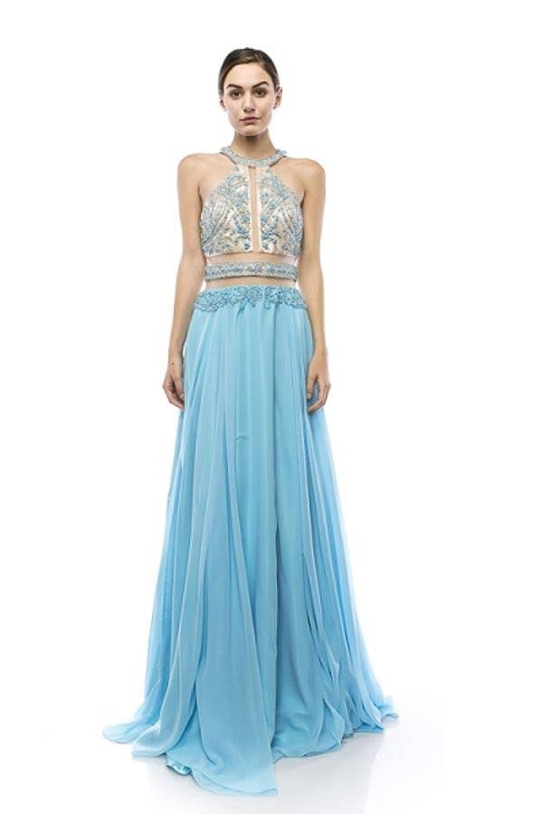 Chicas - Vente Robe – femme - Robe longue en mousseline à parties transparentes. VERSION 60087