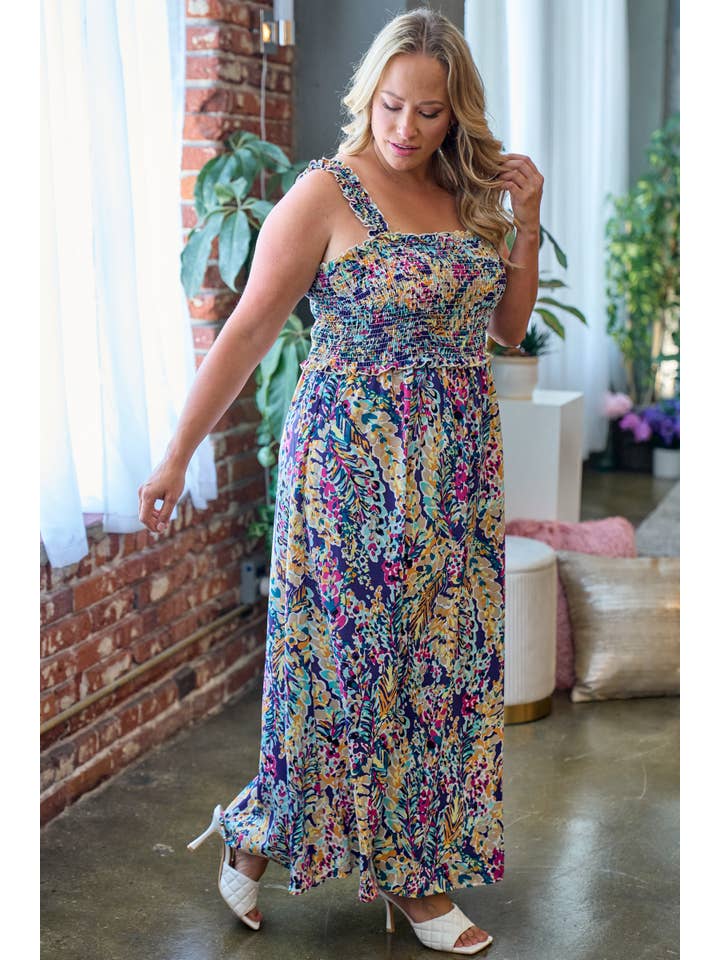 Nicabel - Vente Robe – femme - Robe plus avec imprimé floral-GPSD6567A7