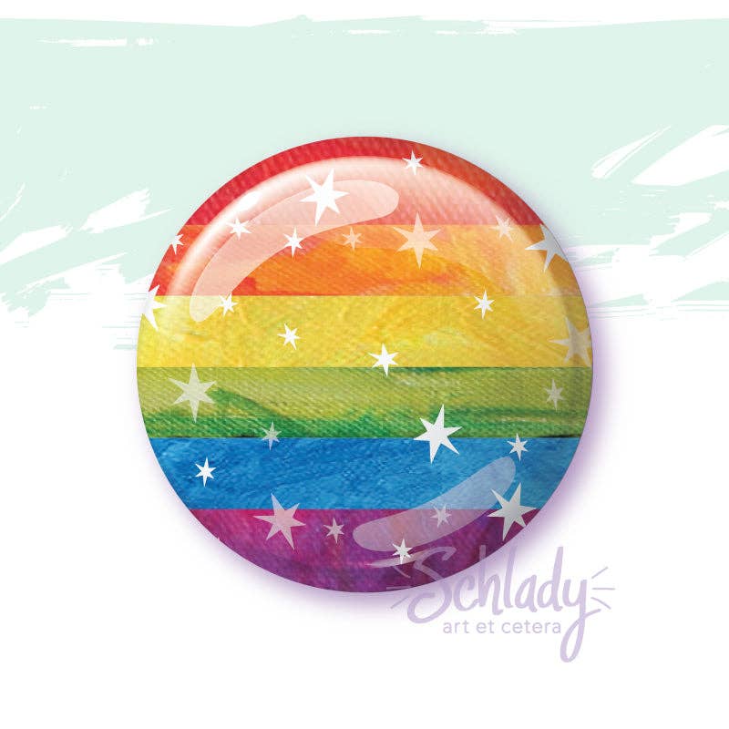 Schlady - Wholesale Lapel Pin/Button - Starry Rainbow Pride Flag - Button Pin0