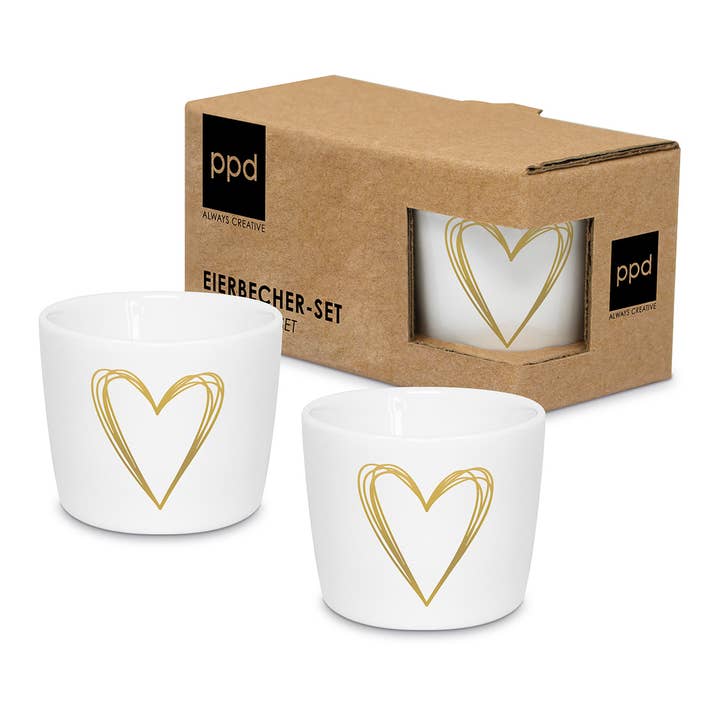 ppd Paperproducts Design GmbH - Wholesale Egg Cup/Holder - Pure Heart Gold Egg Cup Set CB