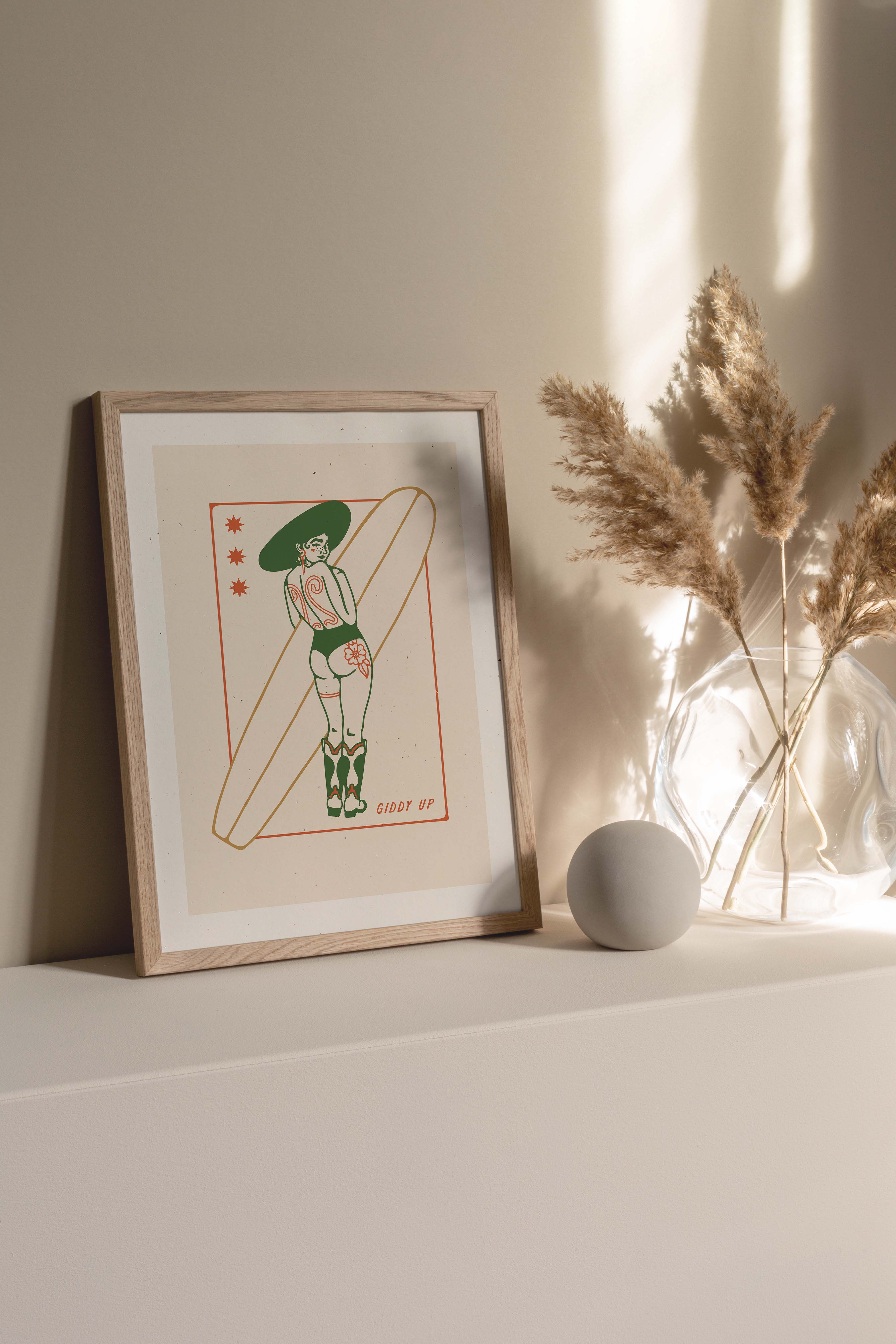 Mid Tide Design - Vendita all'ingrosso Stampa artistica - Giddy Up | Stampa d'Arte Cowgirl Costiera2