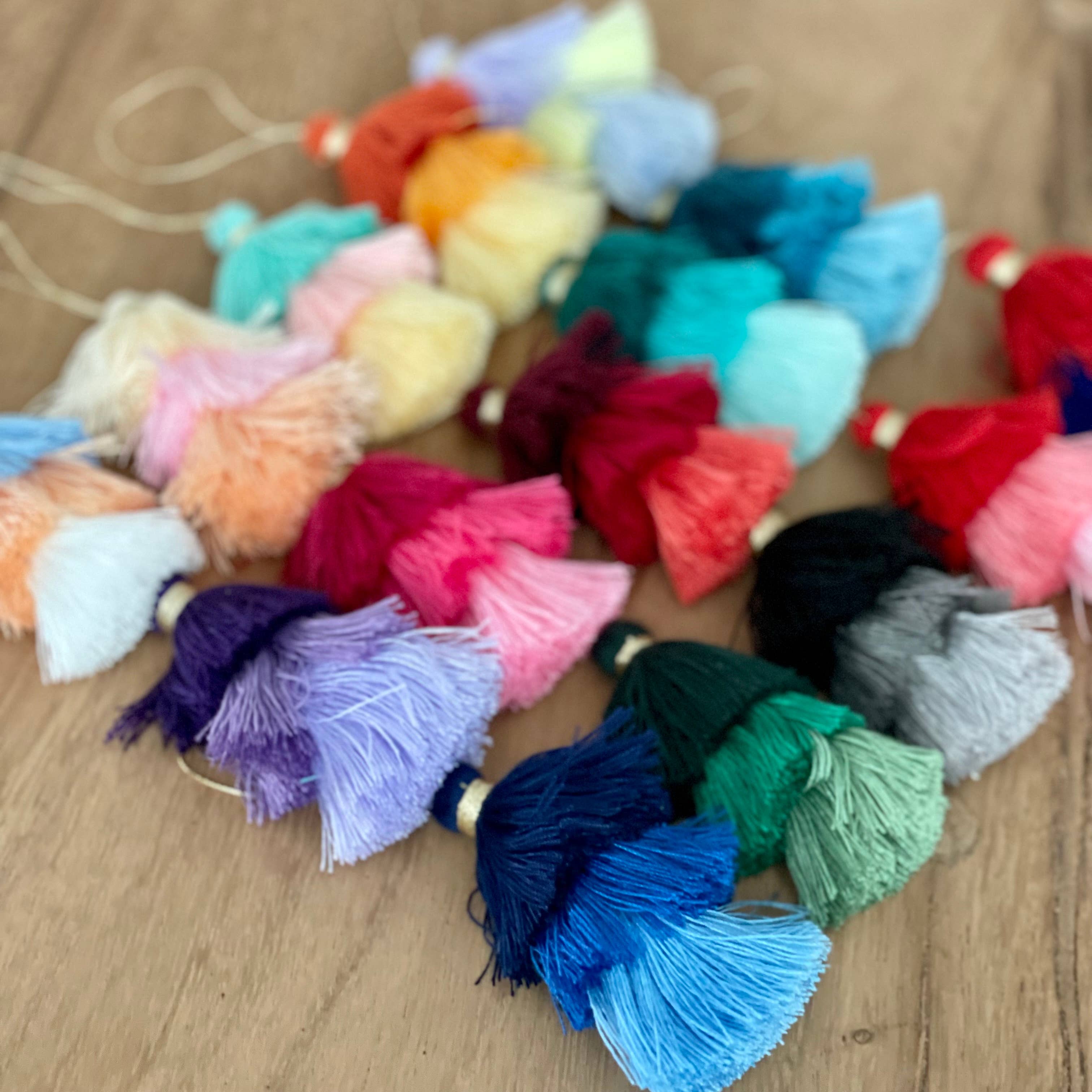 Palmy Pineapple - Wholesale Keychain - Women's - 3 Tiered Ombre Cotton Tassel with Gold Loop16