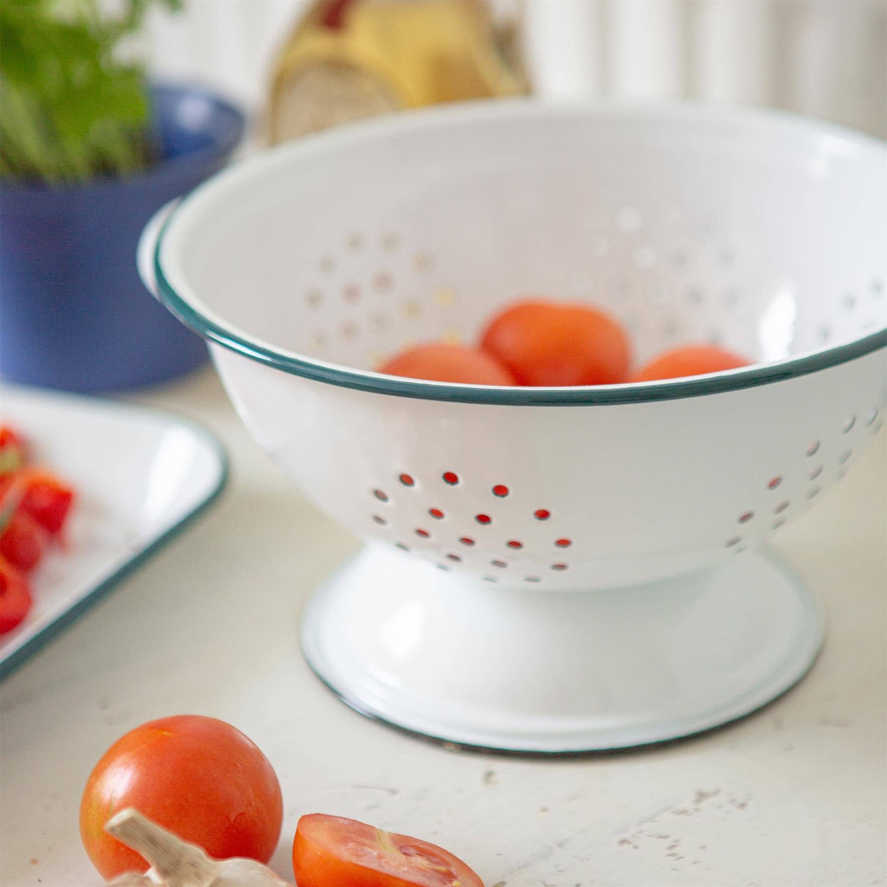 Rinkit Ltd - Wholesale Colander - 23.5cm White Enamel Colander - By Argon Tableware8