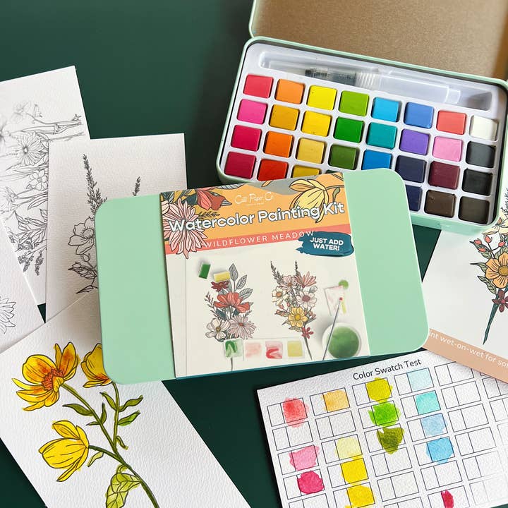 Cate Paper Co. - Wholesale DIY Craft Kit - Wildflower Meadow watercolor painting kit