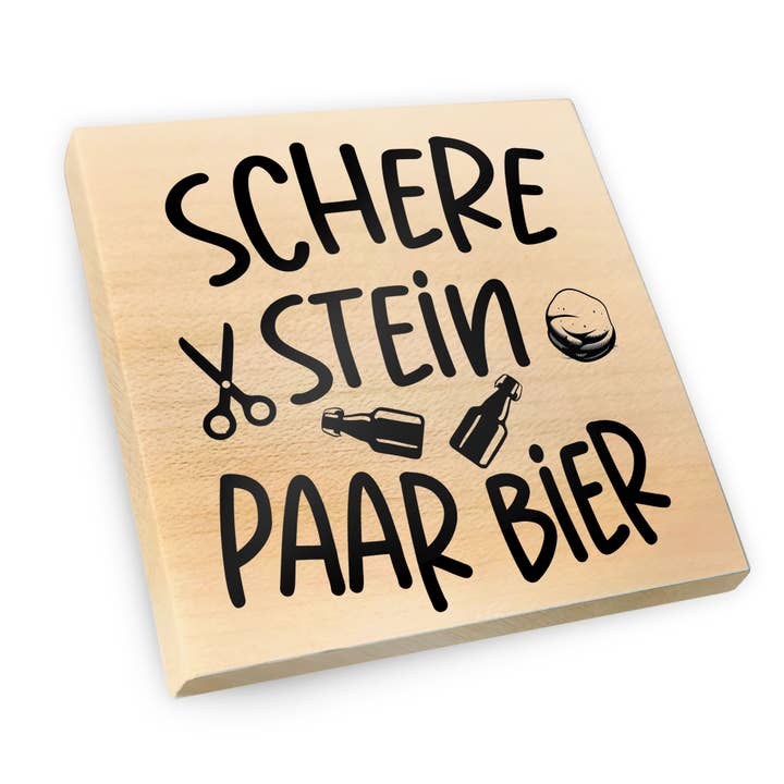 Fridge Magnet Made of Maple Wood | Scissors, Stone, Pair of Beers for wholesale by wammi