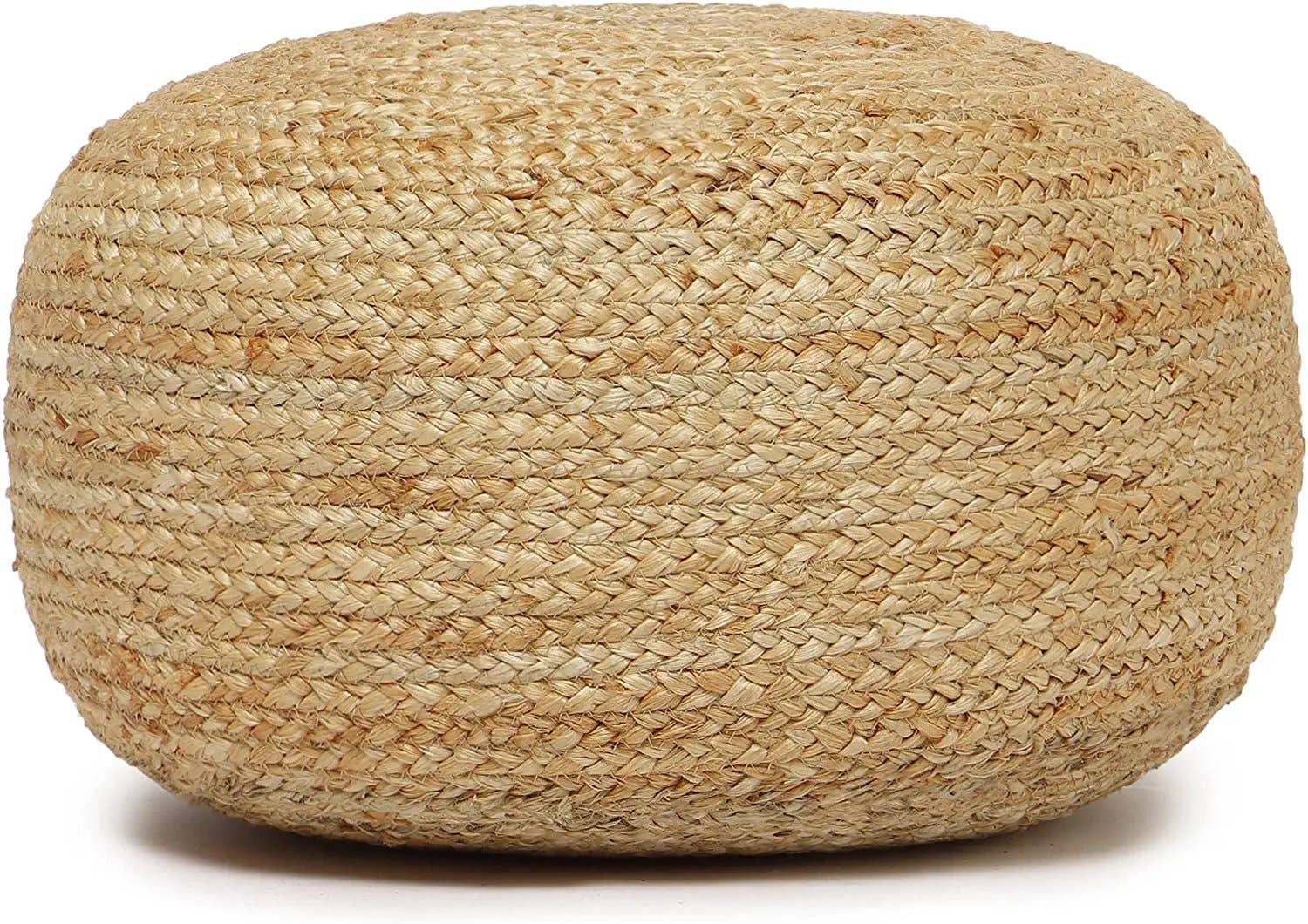 Natural · REDEARTH · Round 100% Jute Pouf (18"x18"x10"; Natural) for wholesale on Faire3