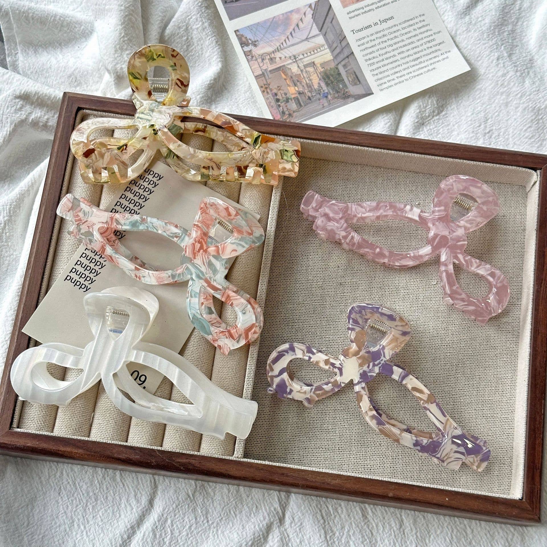 SoapElenGlen – Clips para cabelo - Mulher por atacado – Garra Elegante com Laço, Doce Gancho de Cabelo13