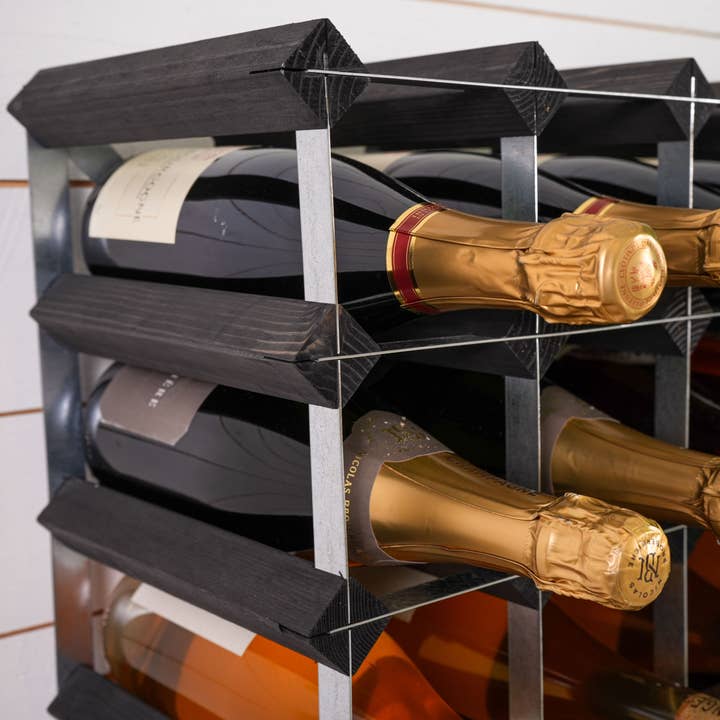 The Traditional Wine Rack Company - Wholesale Wine Rack - 30 Bottles Self Assembly Kit Black Ash