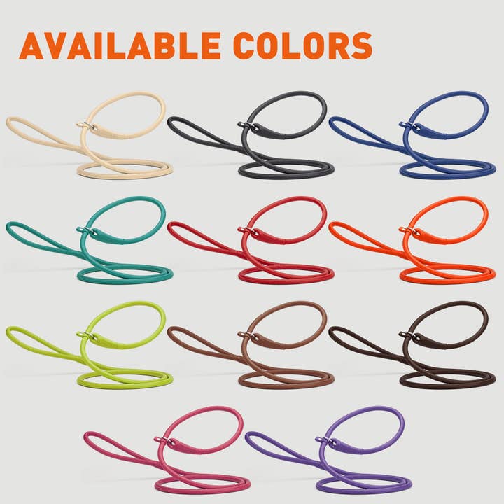 Dogline - Wholesale Pet leash – Dog - Soft Leather Round Slip Lead24