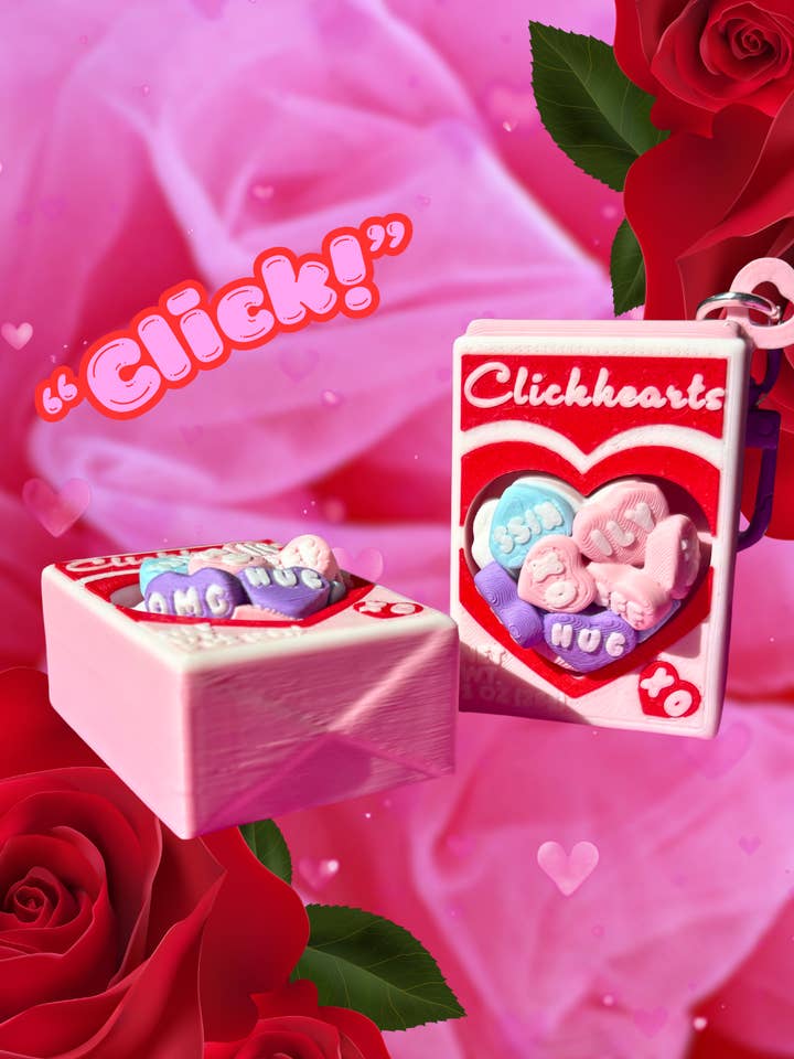 Portachiavi Clicker Antistress a Forma di Cuori di Caramelle per San Valentino: Giocattoli Antistress Soddisfacenti Charm per Borsa per la vendita all'ingrosso da parte di Cosmic lovely