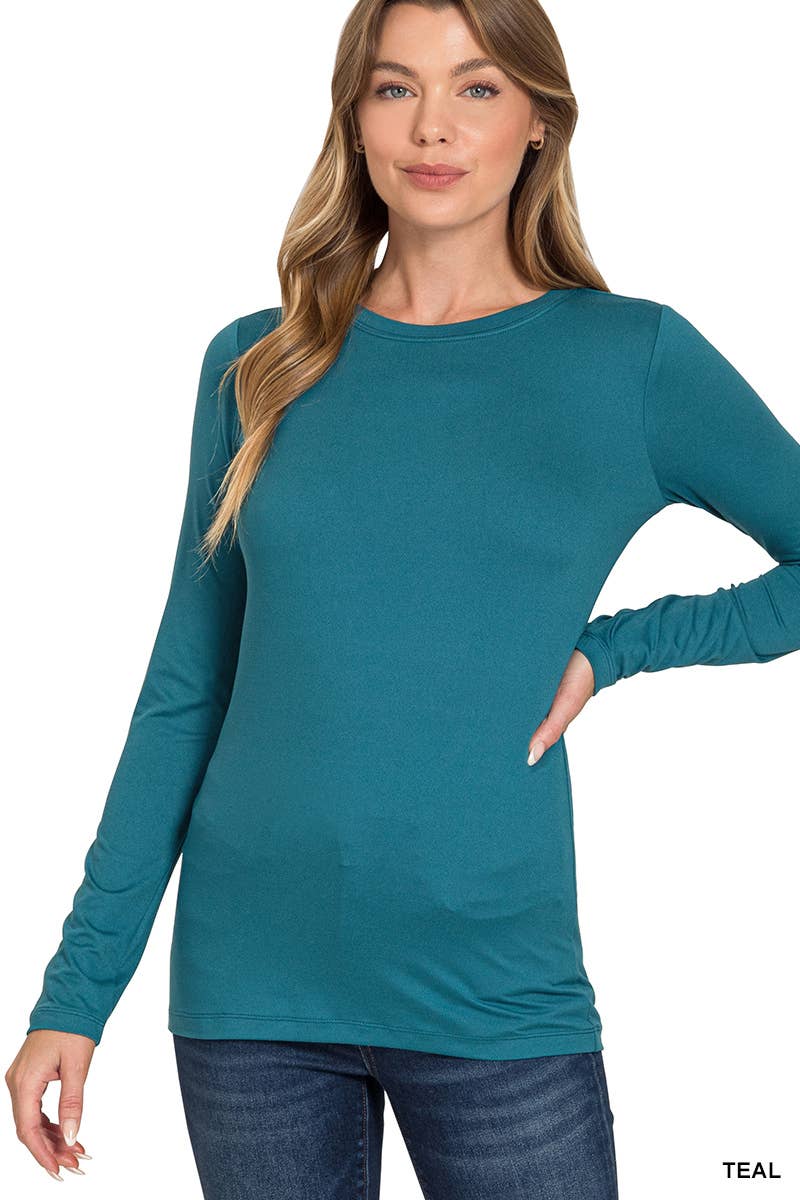 Vanilla Monkey - Wholesale Knit Top - Women's - Brushed Microfiber Long Sleeve Round Neck Tee1