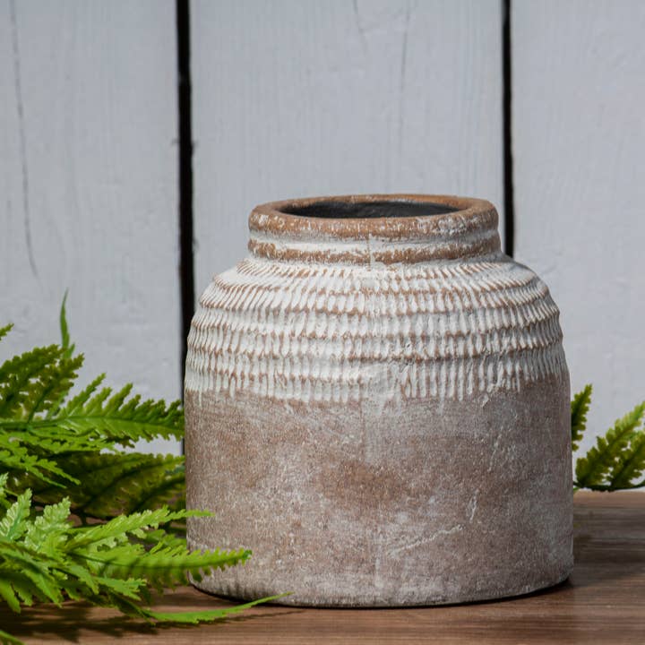 Foreside Home & Garden - Wholesale Plant Pot - Brio Small Antique Brown Glazed Terracotta Planter Pot