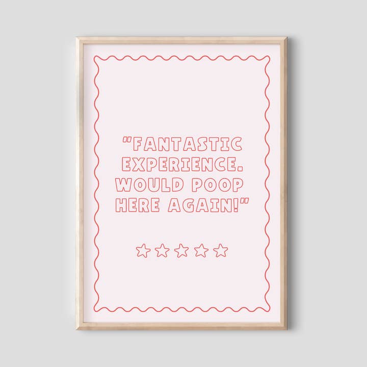 Would Poop Here Again Print - Bathroom Prints for wholesale by Shake The Label