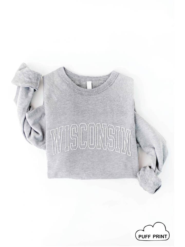 OAT COLLECTIVE - Vente Sweat-shirt à imprimés – femme - Sweat-shirt graphique WISCONSIN PUFF PRINT6