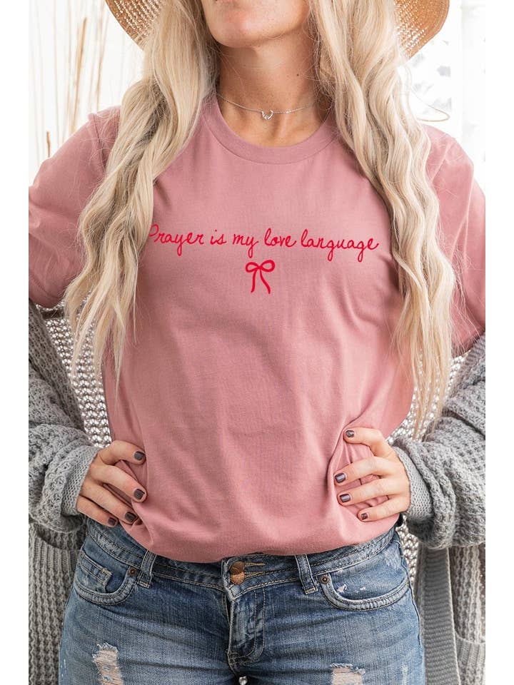COLORBEAR - Wholesale T-shirt (graphic) – women's - Prayer Is My Love Language Graphic Tee16