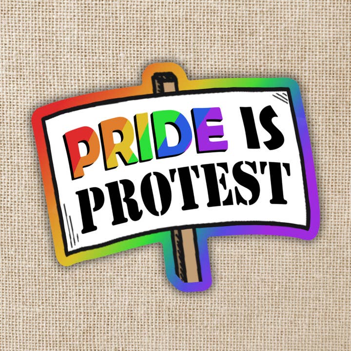 Pride is Protest Sticker for wholesale by Kingdom of Threads