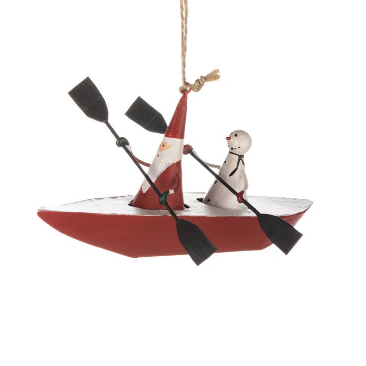 Shoeless Joe Ltd - Wholesale Ornament - Kayak Santa & Snowman0