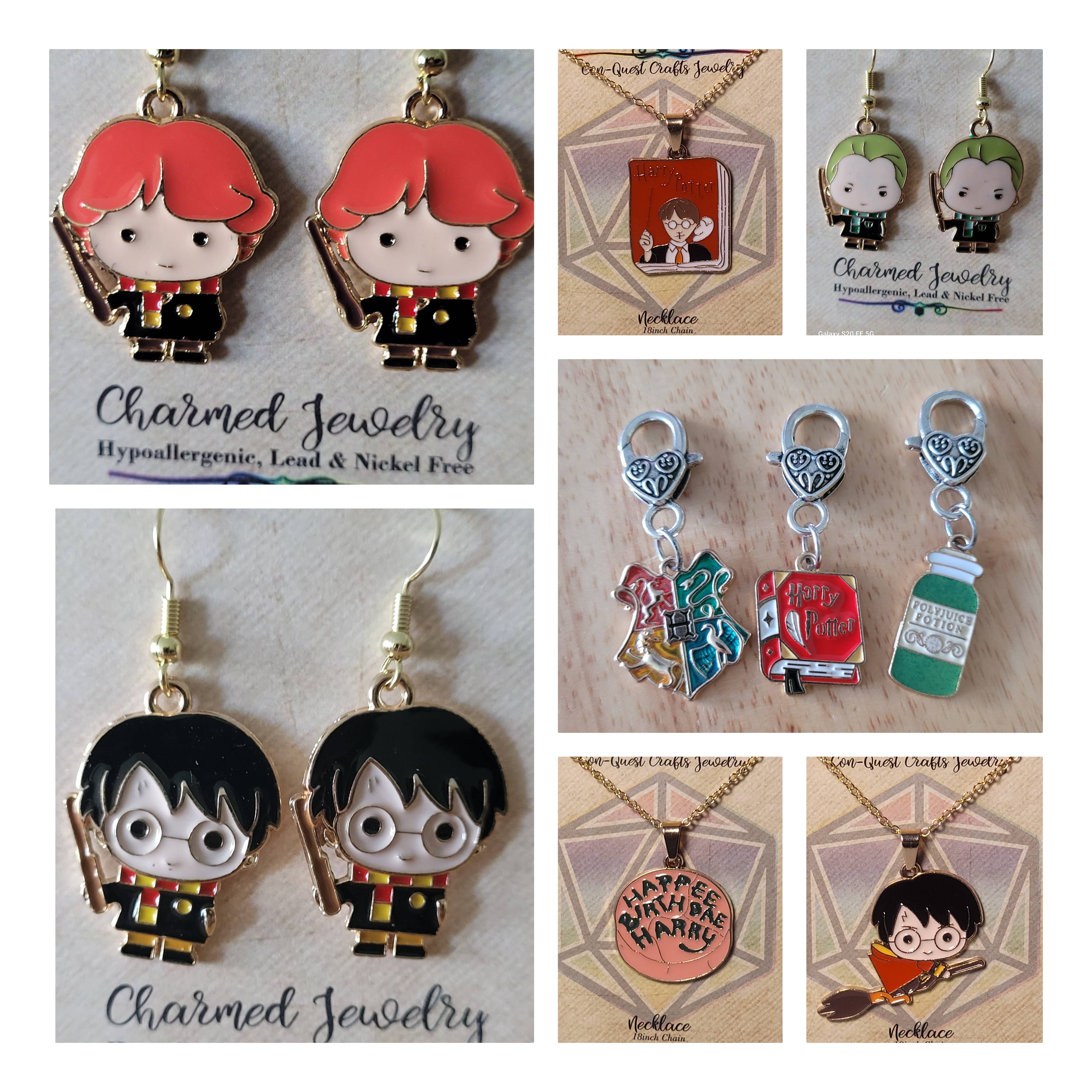 Con-Quest Crafts - Wholesale Jewelry Set - Harry Potter inspired Earrings, Necklaces & Zipper Pulls6