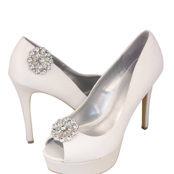 Set of 2 Rhinestone Shoe Buckles, 1002 for wholesale by 17 Main