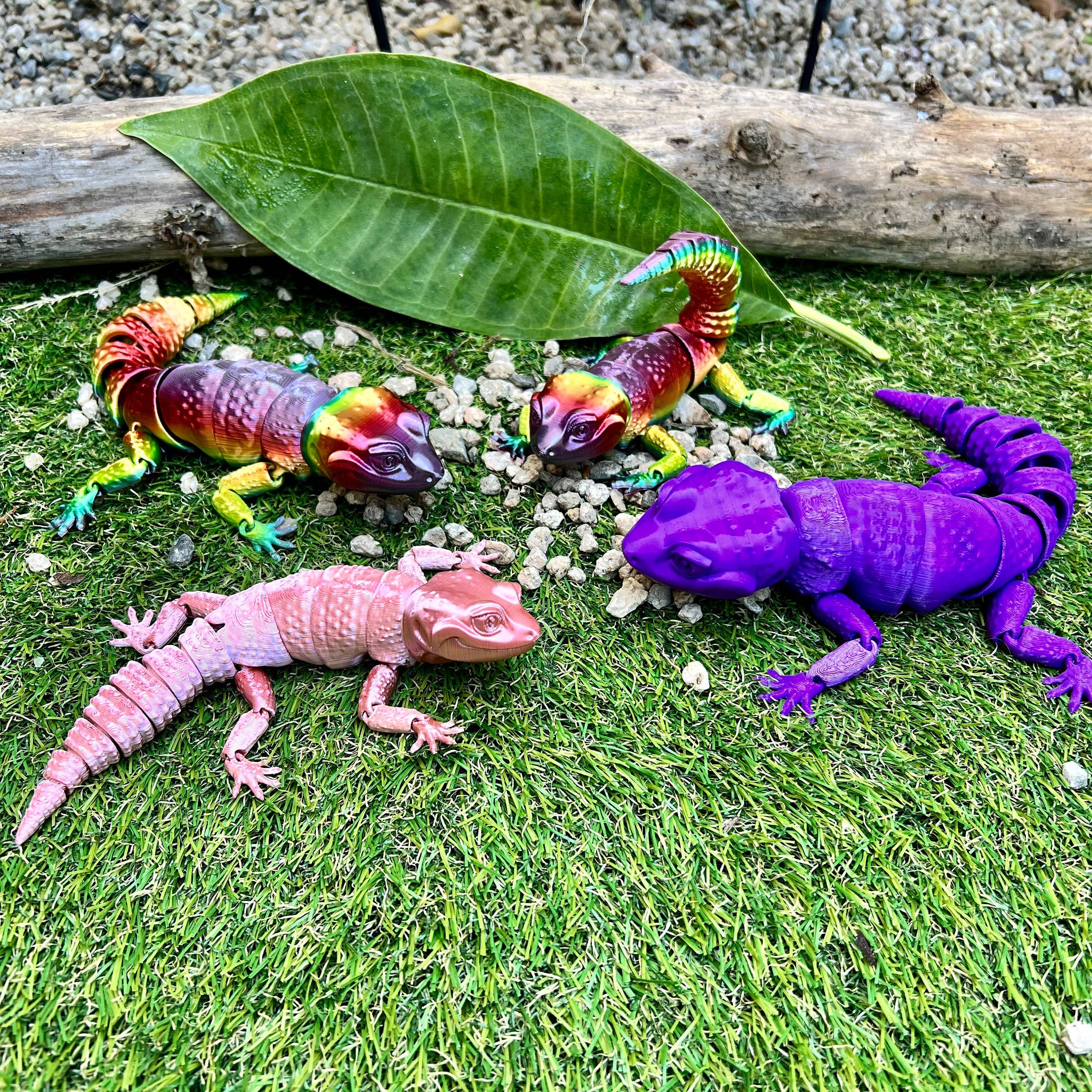 NumanPrints – Brinquedo Fidget - Crianças por atacado – Leopard Gecko Réptil Articulado Flexi Fidget Toy jacaré5