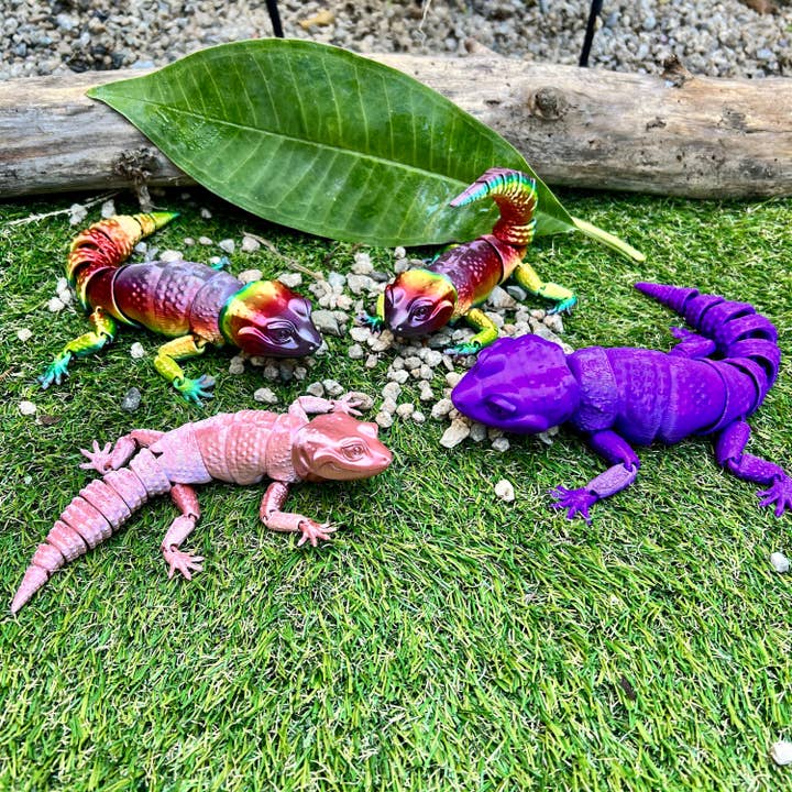 NumanPrints – Brinquedo Fidget - Crianças por atacado – Leopard Gecko Réptil Articulado Flexi Fidget Toy jacaré5