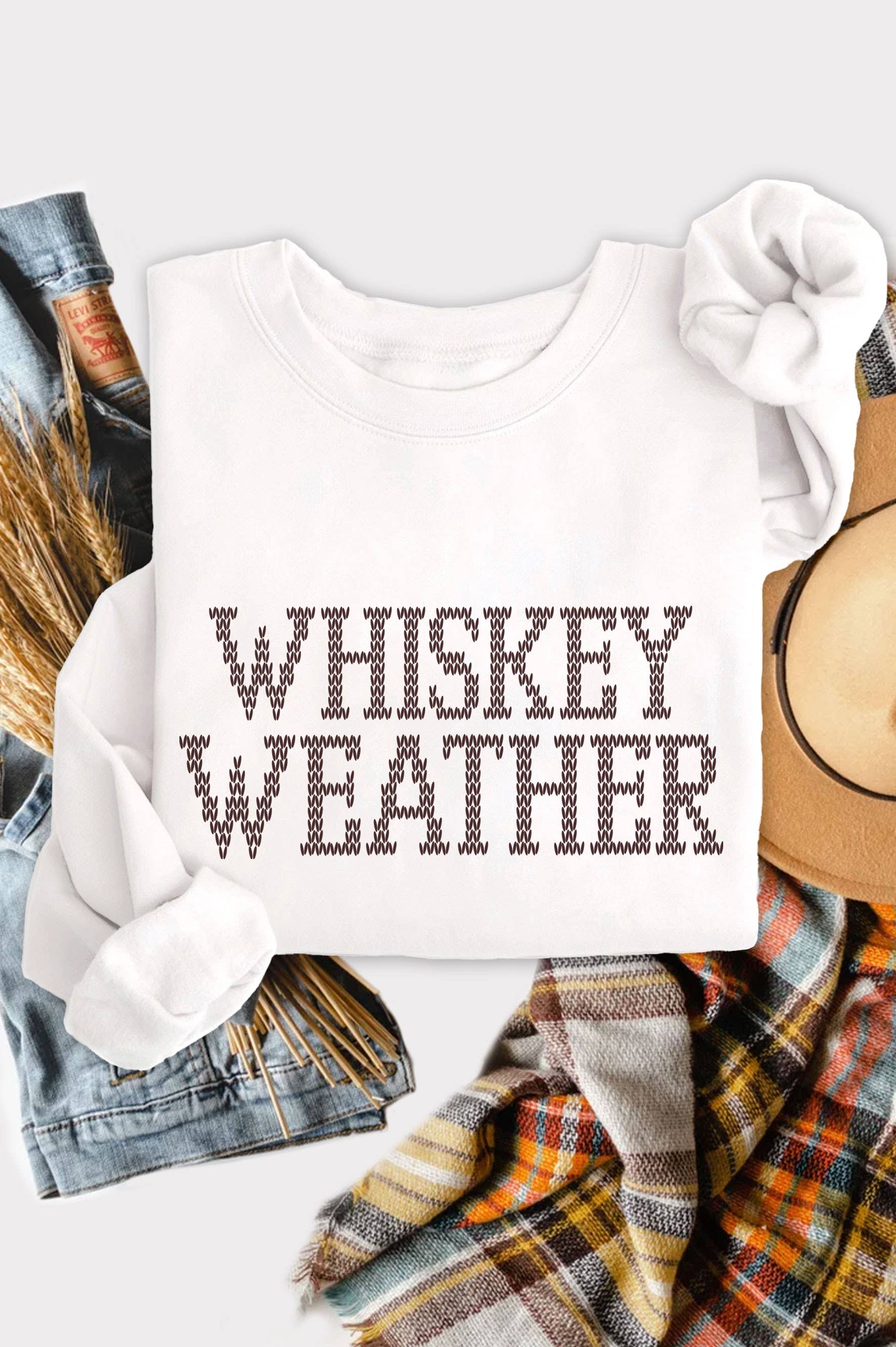 Rustee Clothing - Vente Sweat-shirt à imprimés – femme - SWEAT-SHIRTS BROSSÉS À MOTIF WHISKEY WEATHER 3