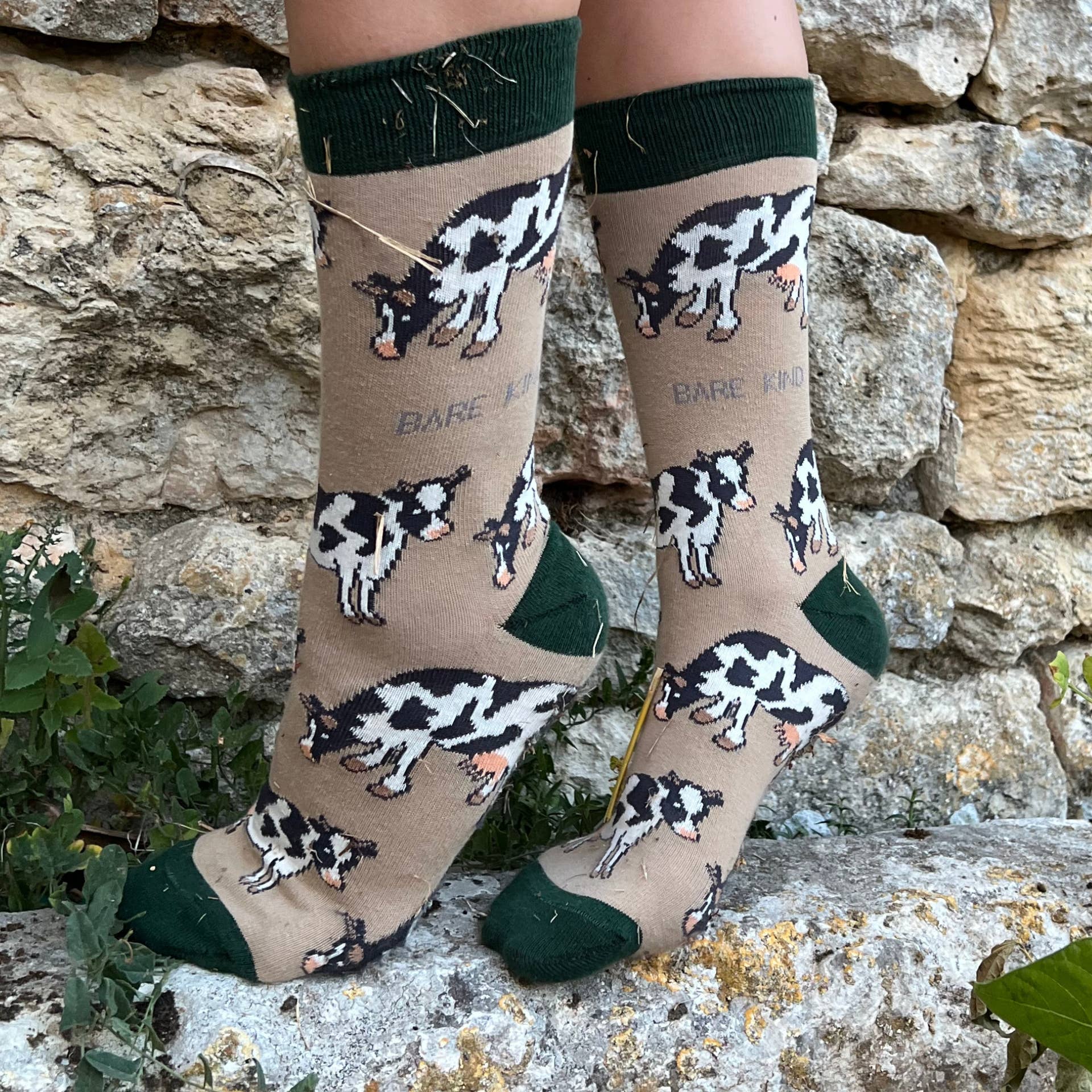 Bare Kind Socks - Wholesale Socks - Unisex - Cow Socks | Bamboo Socks | Beige Socks | Farm Socks7